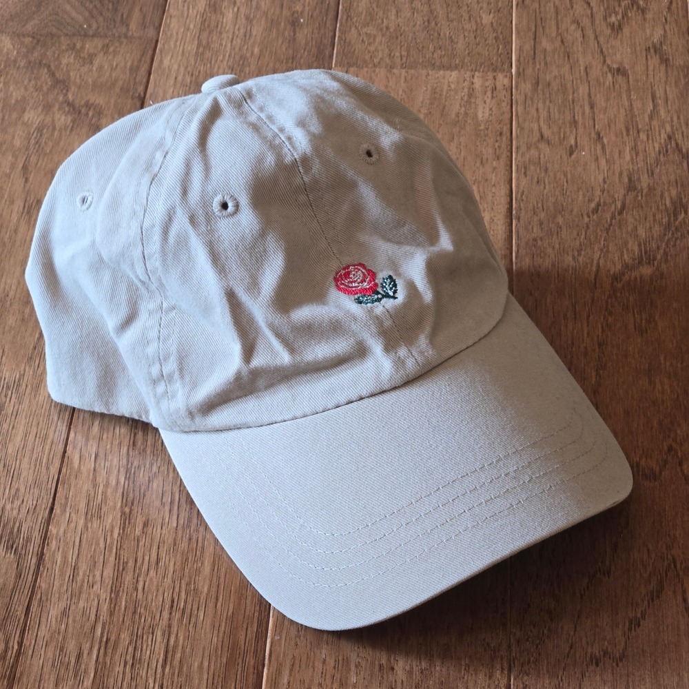 The Hundreds Rose Embroidered Khaki Tan Dad Hat Adjustable Baseball Cap
